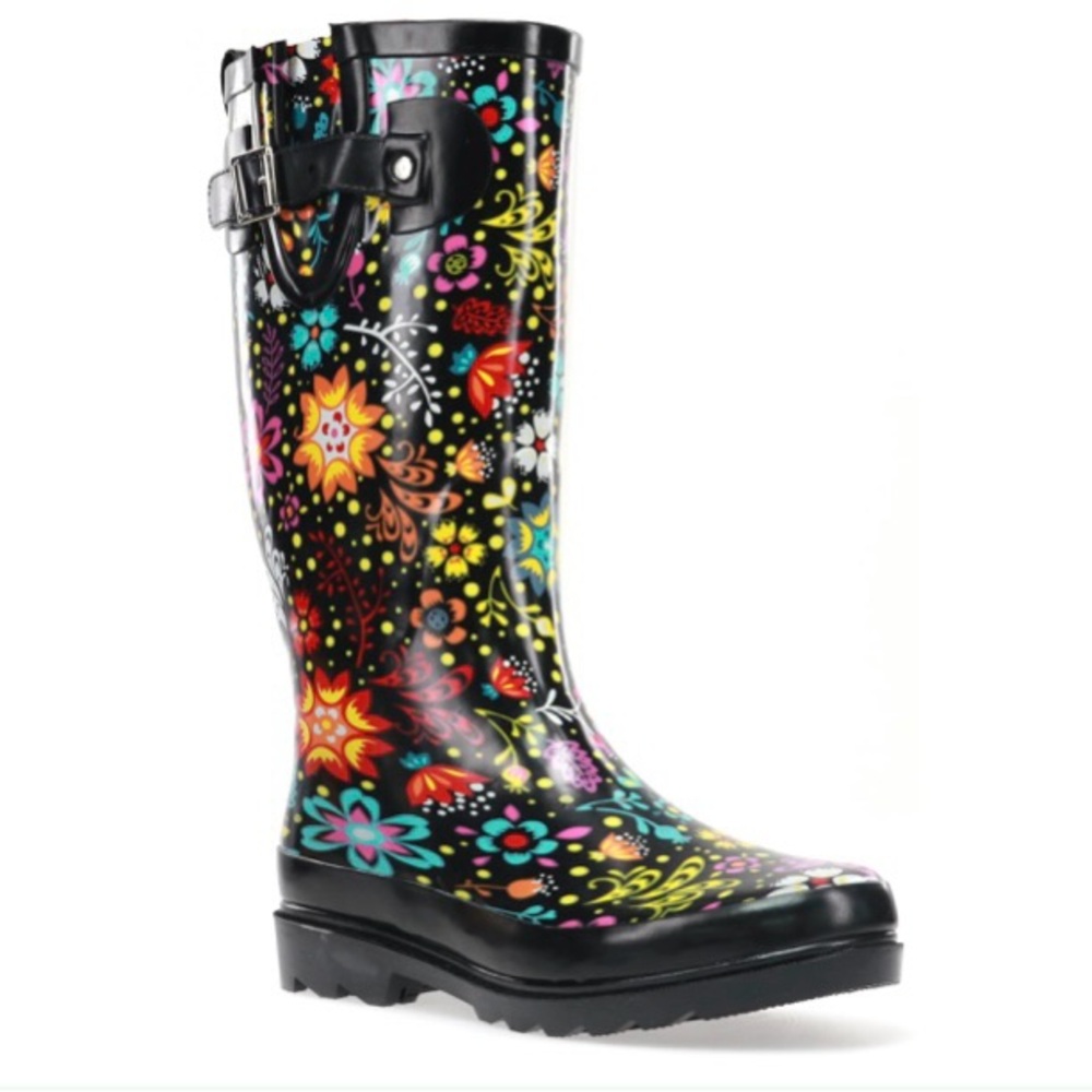 Colorful Floral Women's Rain Boots
